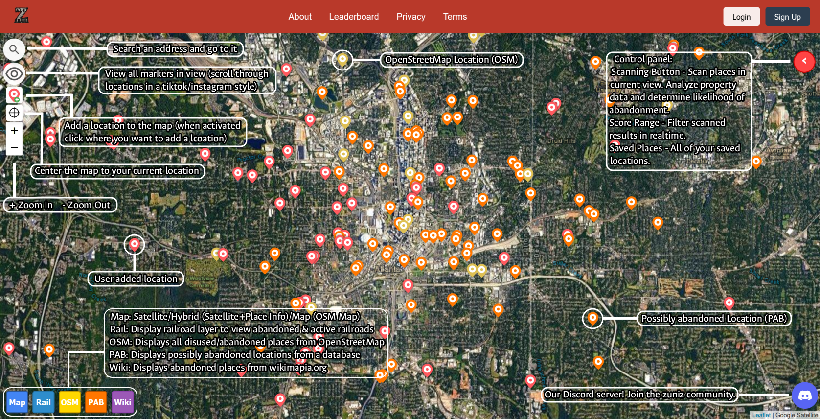 Map controls and features